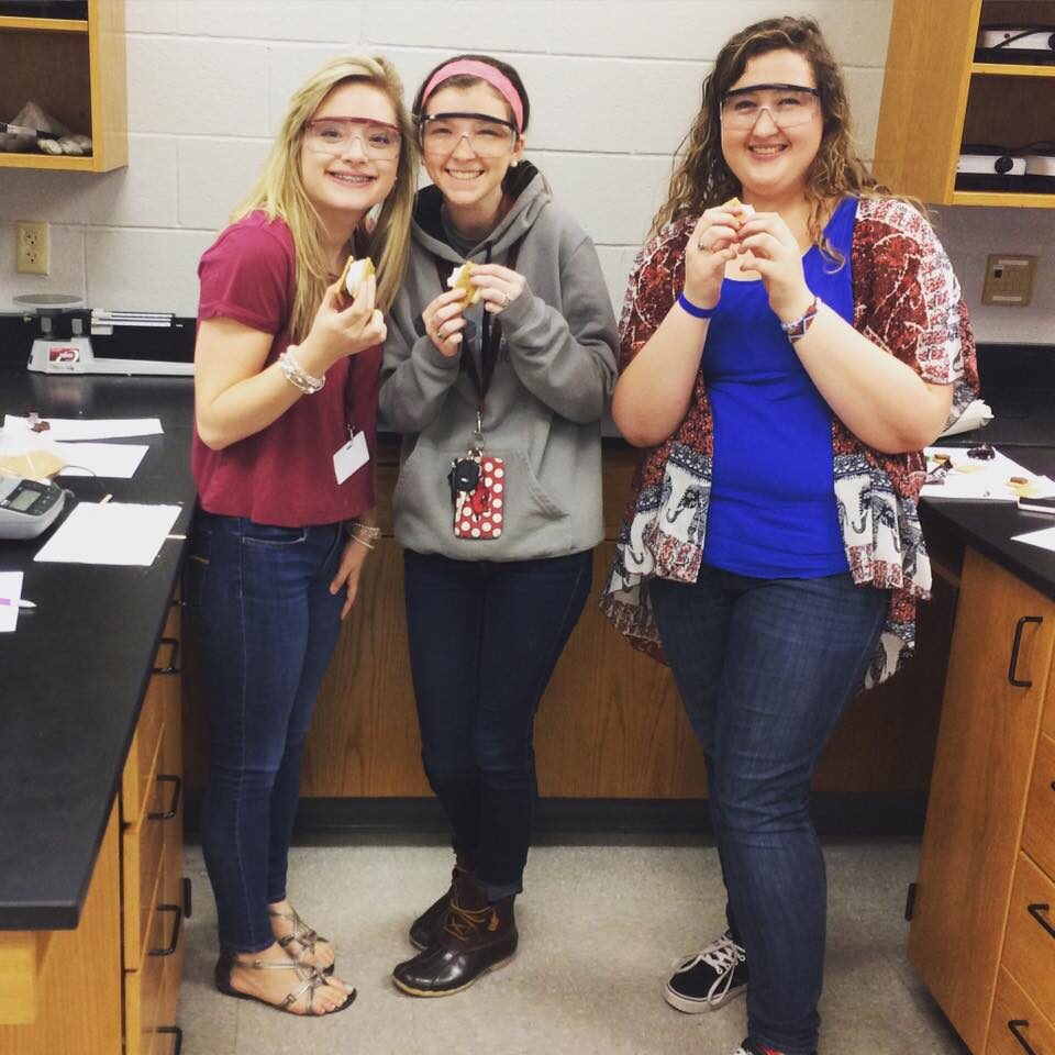 Those are two of my friends, Libby and Amelia! Last year in chemistry class we made S'mores! It was so cool!